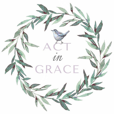 Act in Grace White Modern Wood Framed Art Print by Tyndall, Elizabeth