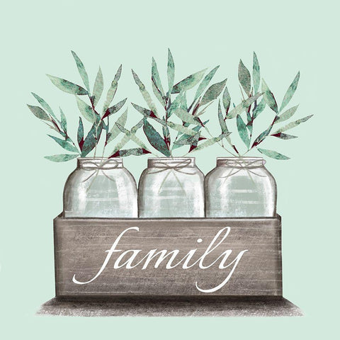 Family White Modern Wood Framed Art Print with Double Matting by Tyndall, Elizabeth