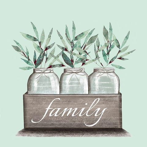 Family Black Modern Wood Framed Art Print by Tyndall, Elizabeth