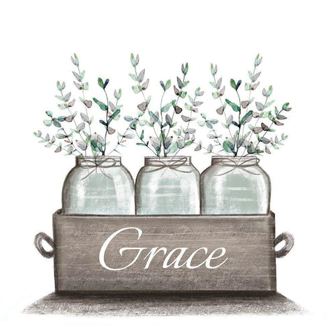 Grace White Modern Wood Framed Art Print by Tyndall, Elizabeth