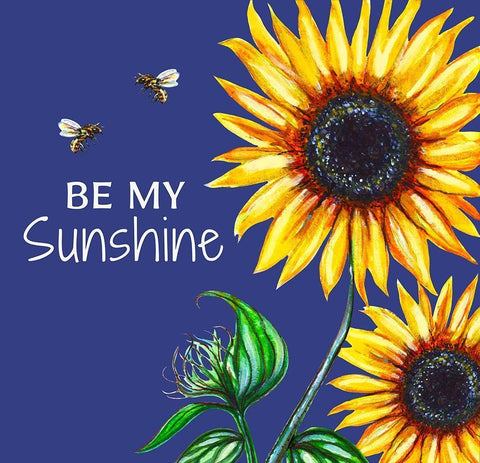 Be My Sunshine White Modern Wood Framed Art Print with Double Matting by Tyndall, Elizabeth