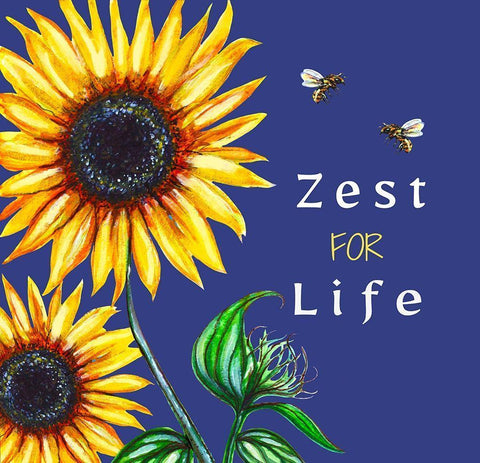 Zest for Life White Modern Wood Framed Art Print with Double Matting by Tyndall, Elizabeth