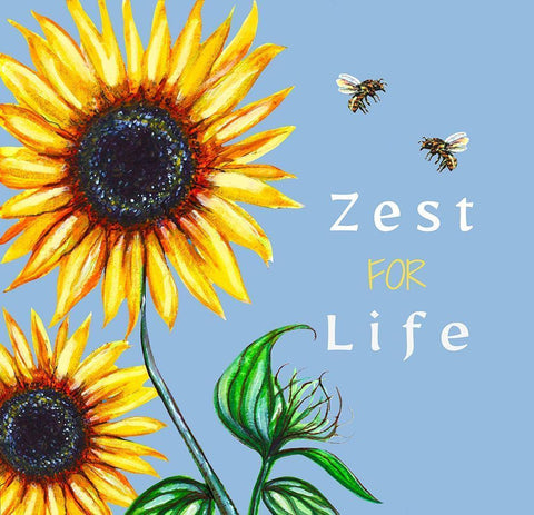 Zest for Life White Modern Wood Framed Art Print with Double Matting by Tyndall, Elizabeth