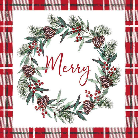 Merry Red Black Modern Wood Framed Art Print with Double Matting by Tyndall, Elizabeth