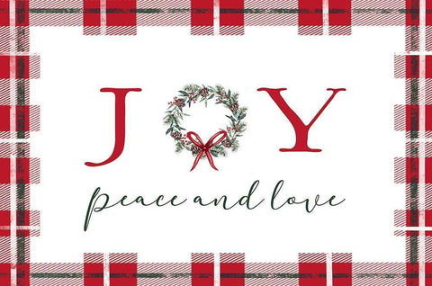 Joy-Peace and Love White Modern Wood Framed Art Print with Double Matting by Tyndall, Elizabeth