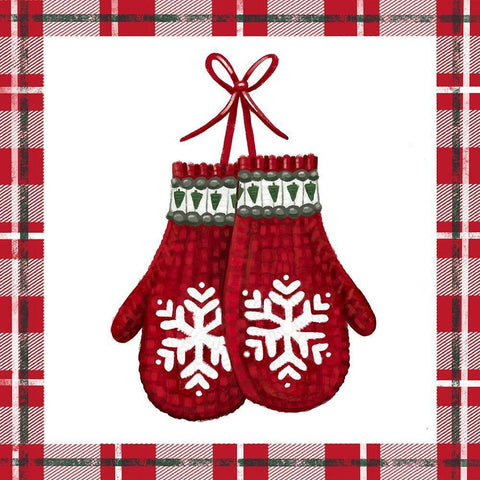 Red Mittens Black Ornate Wood Framed Art Print with Double Matting by Tyndall, Elizabeth