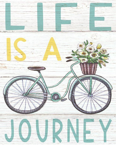 Life is a Journey White Modern Wood Framed Art Print with Double Matting by Tyndall, Elizabeth