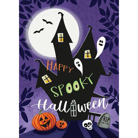 Happy Spooky Black Modern Wood Framed Art Print by Tyndall, Elizabeth