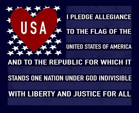 Blue USA Flag White Modern Wood Framed Art Print with Double Matting by Tyndall, Elizabeth