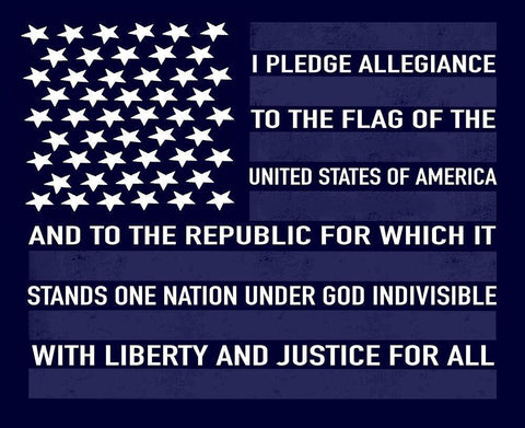 Pledge Allegiance White Modern Wood Framed Art Print with Double Matting by Tyndall, Elizabeth