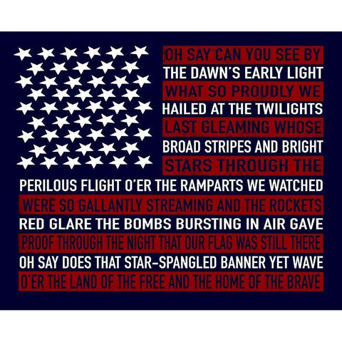 Oh Say Can You See White Modern Wood Framed Art Print by Tyndall, Elizabeth