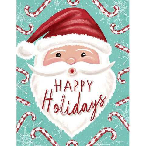 Happy Holidays Black Modern Wood Framed Art Print with Double Matting by Tyndall, Elizabeth