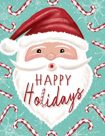 Happy Holidays Black Ornate Wood Framed Art Print with Double Matting by Tyndall, Elizabeth