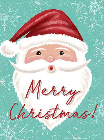 Merry Christmas White Modern Wood Framed Art Print with Double Matting by Tyndall, Elizabeth