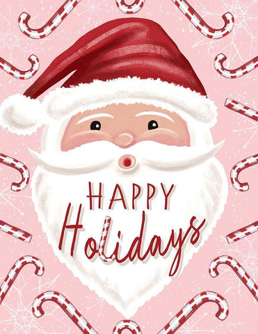 Happy Holidays White Modern Wood Framed Art Print with Double Matting by Tyndall, Elizabeth