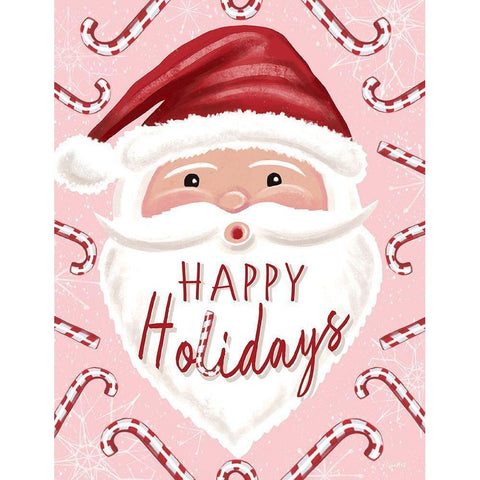 Happy Holidays White Modern Wood Framed Art Print by Tyndall, Elizabeth