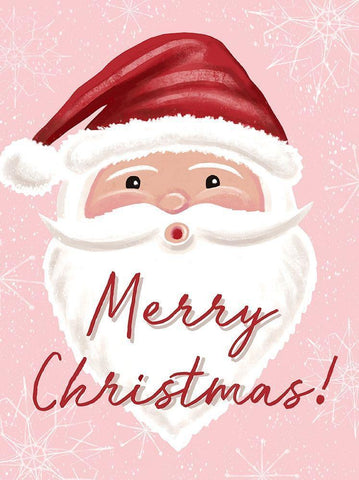 Merry Christmas White Modern Wood Framed Art Print with Double Matting by Tyndall, Elizabeth