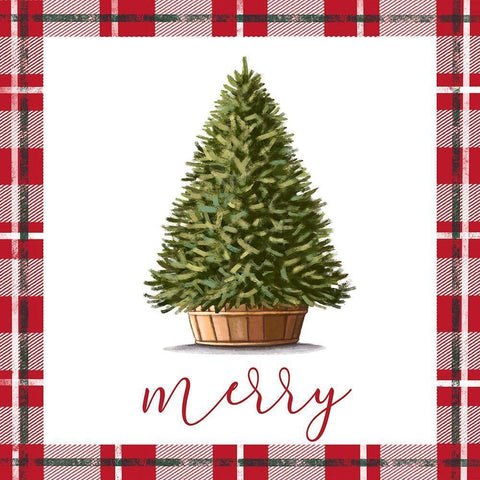 Merry White Modern Wood Framed Art Print by Tyndall, Elizabeth