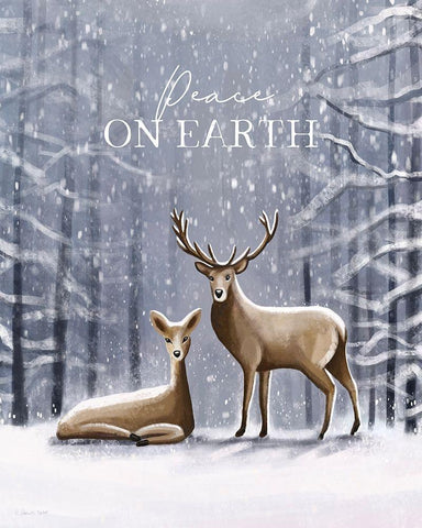 Peace on Earth Black Ornate Wood Framed Art Print with Double Matting by Tyndall, Elizabeth