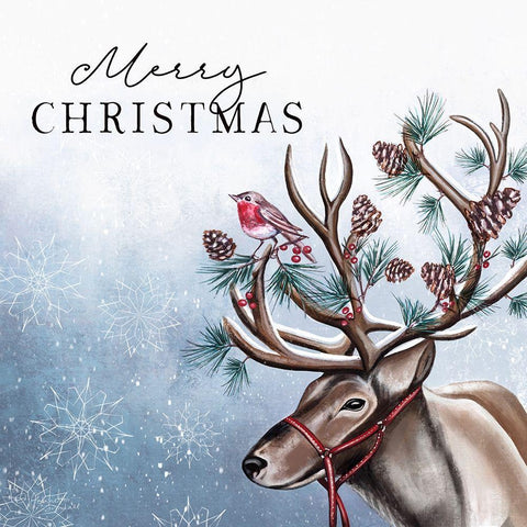 Merry Christmas White Modern Wood Framed Art Print by Tyndall, Elizabeth