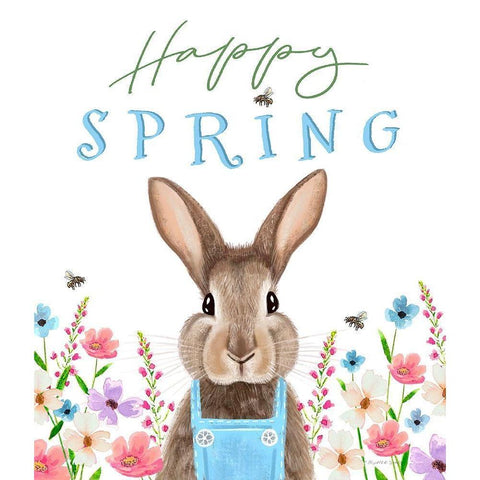 Happy Spring White Modern Wood Framed Art Print by Tyndall, Elizabeth