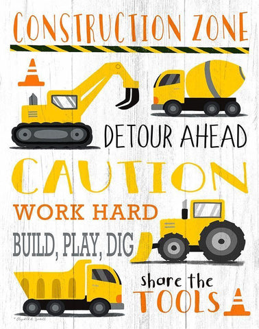 Construction Zone White Modern Wood Framed Art Print with Double Matting by Tyndall, Elizabeth