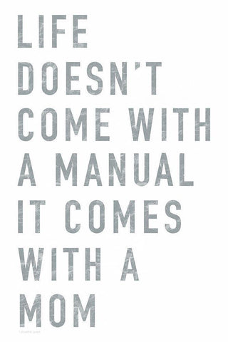 Mom Manual White Modern Wood Framed Art Print with Double Matting by Tyndall, Elizabeth