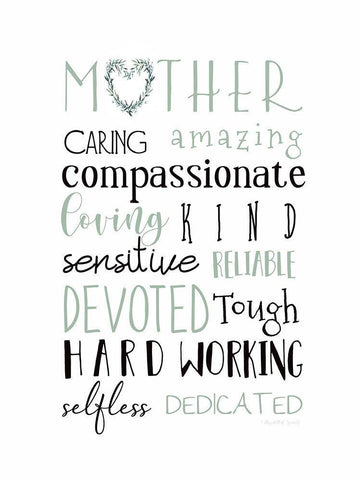 Mother White Modern Wood Framed Art Print with Double Matting by Tyndall, Elizabeth