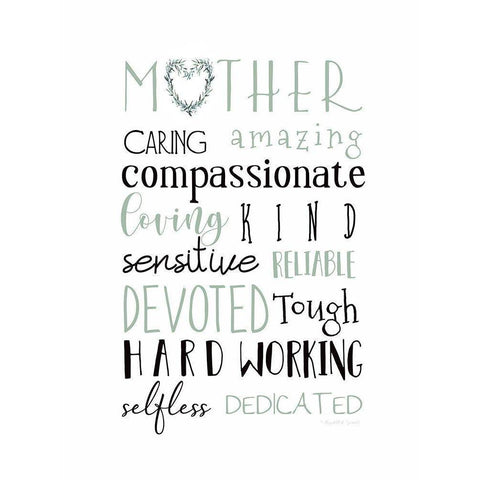 Mother Black Modern Wood Framed Art Print with Double Matting by Tyndall, Elizabeth