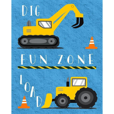 Fun Zone White Modern Wood Framed Art Print by Tyndall, Elizabeth