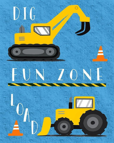 Fun Zone White Modern Wood Framed Art Print with Double Matting by Tyndall, Elizabeth