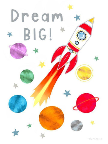 Dream Big White Modern Wood Framed Art Print with Double Matting by Tyndall, Elizabeth