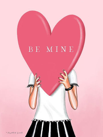 Be Mine White Modern Wood Framed Art Print with Double Matting by Tyndall, Elizabeth