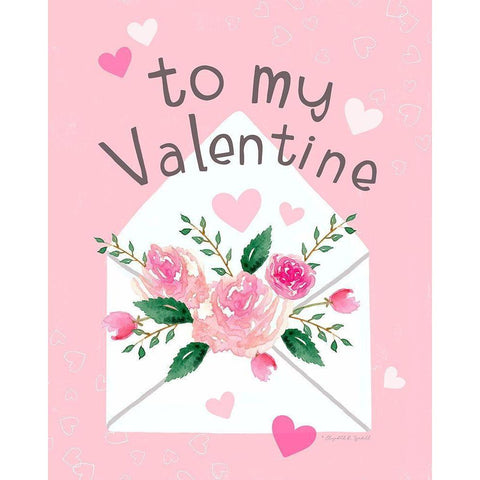 To My Valentine Black Modern Wood Framed Art Print with Double Matting by Tyndall, Elizabeth