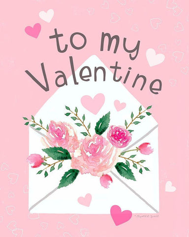 To My Valentine White Modern Wood Framed Art Print with Double Matting by Tyndall, Elizabeth