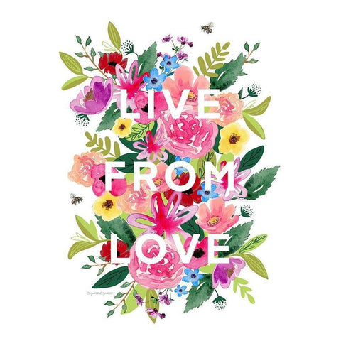 Live from Love Gold Ornate Wood Framed Art Print with Double Matting by Tyndall, Elizabeth