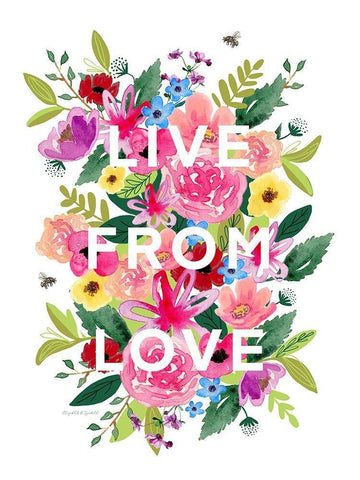 Live from Love White Modern Wood Framed Art Print with Double Matting by Tyndall, Elizabeth