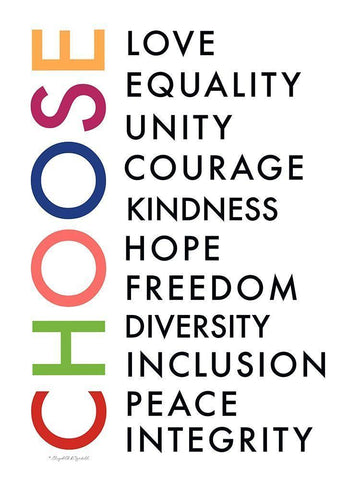 Choose Your Words White Modern Wood Framed Art Print with Double Matting by Tyndall, Elizabeth