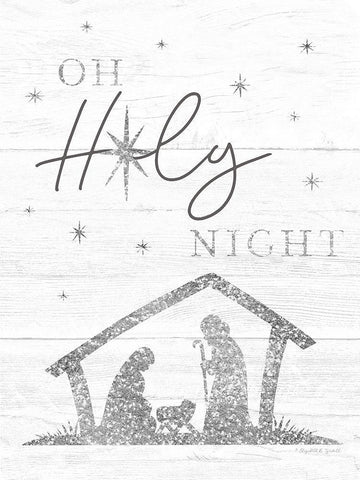 Oh Holy Night White Modern Wood Framed Art Print with Double Matting by Tyndall, Elizabeth