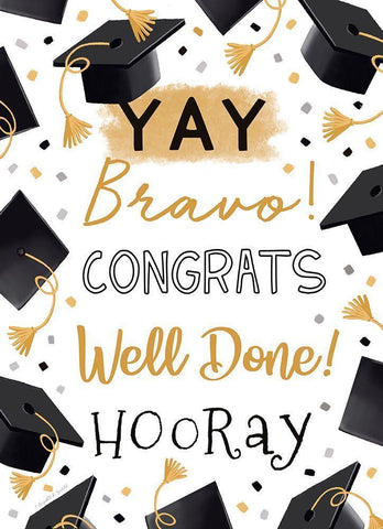 Congrats White Modern Wood Framed Art Print with Double Matting by Tyndall, Elizabeth