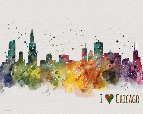 Chicago Black Ornate Wood Framed Art Print with Double Matting by Moulton, Jo
