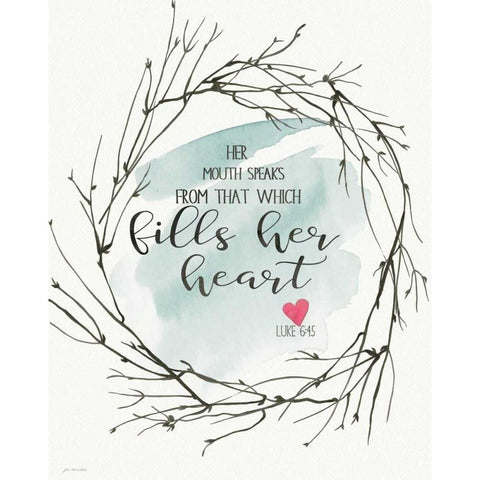 Fills Her Heart White Modern Wood Framed Art Print by Moulton, Jo