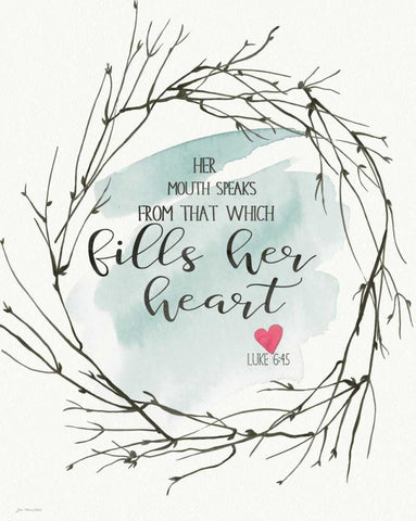 Fills Her Heart White Modern Wood Framed Art Print with Double Matting by Moulton, Jo