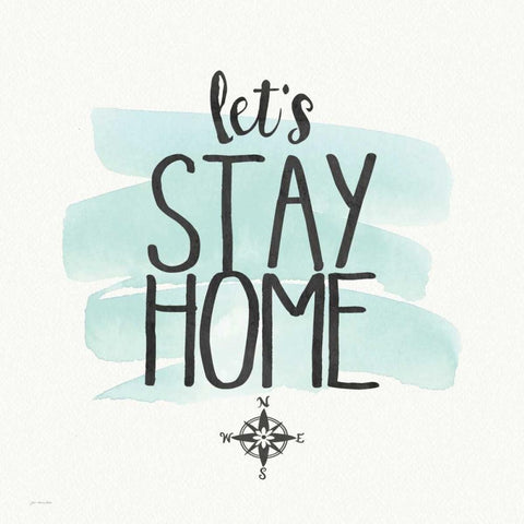 Stay Home Black Modern Wood Framed Art Print by Moulton, Jo