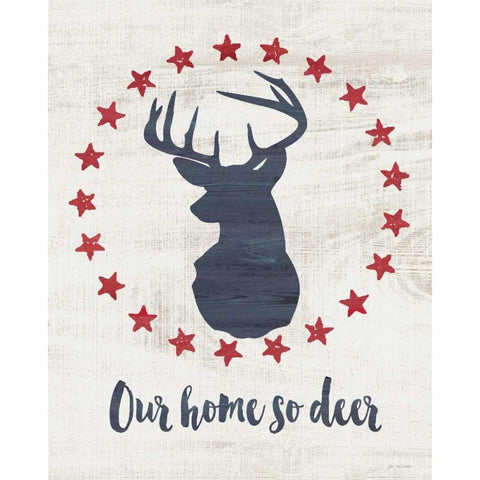 Home So Deer White Modern Wood Framed Art Print by Moulton, Jo