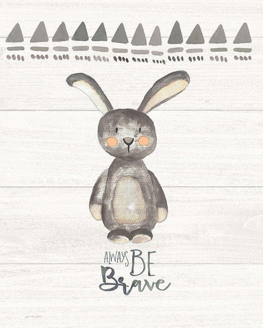 Always Be Brave White Modern Wood Framed Art Print with Double Matting by Moulton, Jo