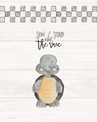 Slow and Steady White Modern Wood Framed Art Print with Double Matting by Moulton, Jo