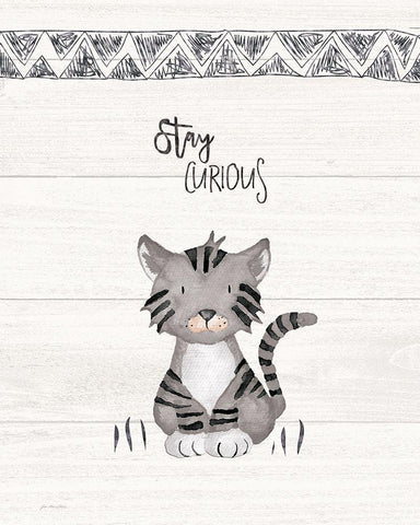 Stay Curious White Modern Wood Framed Art Print with Double Matting by Moulton, Jo