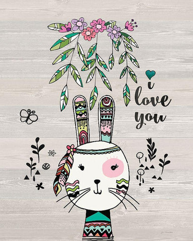 I Love You Black Ornate Wood Framed Art Print with Double Matting by Moulton, Jo