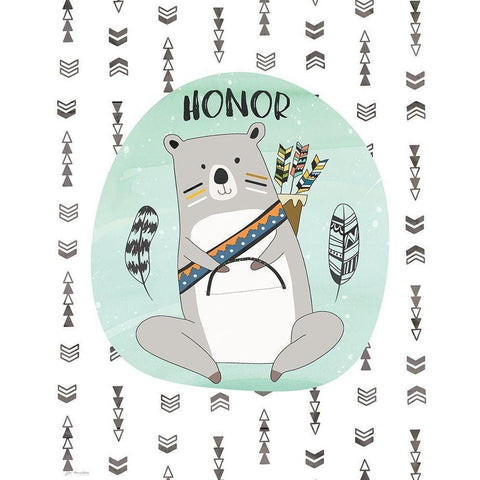 Honor Bear White Modern Wood Framed Art Print by Moulton, Jo